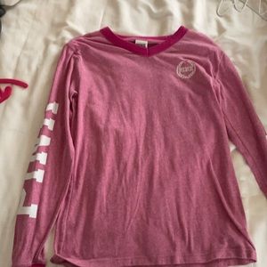 PINK Long Sleeve V-neck (dark pink color)
